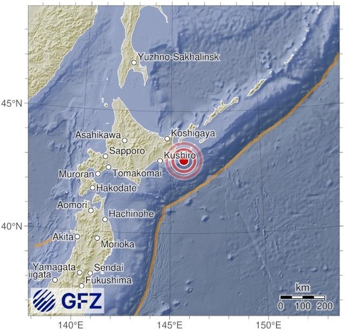 일본 홋카이도 동부 해역서 규모 5.8 온라인카지노 소울카지노…"<em class='find'쓰나미</em 위험 없어"