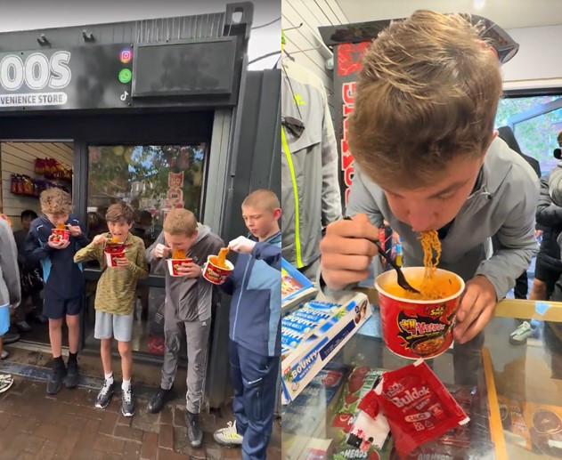 물도 없이 매운 면발 흡입하고 '헥헥'…영국서 '핵불닭 40초 챌린지' <em class='find'유행</em