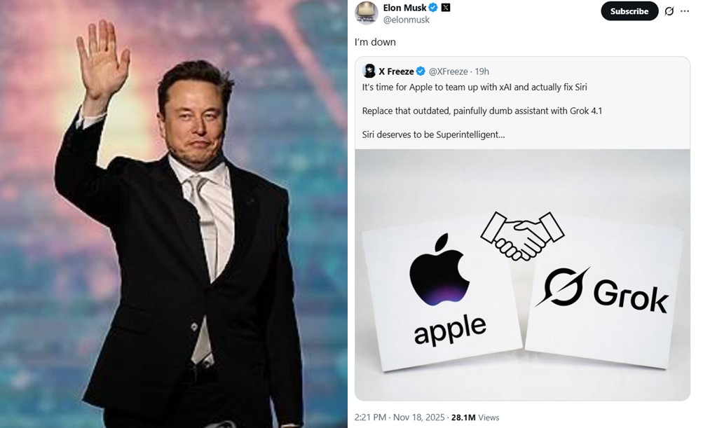 "애플, 시리 문제 해결에 그록과 손잡아라" 주장에…온라인 카지노 순위 "나는 좋아"