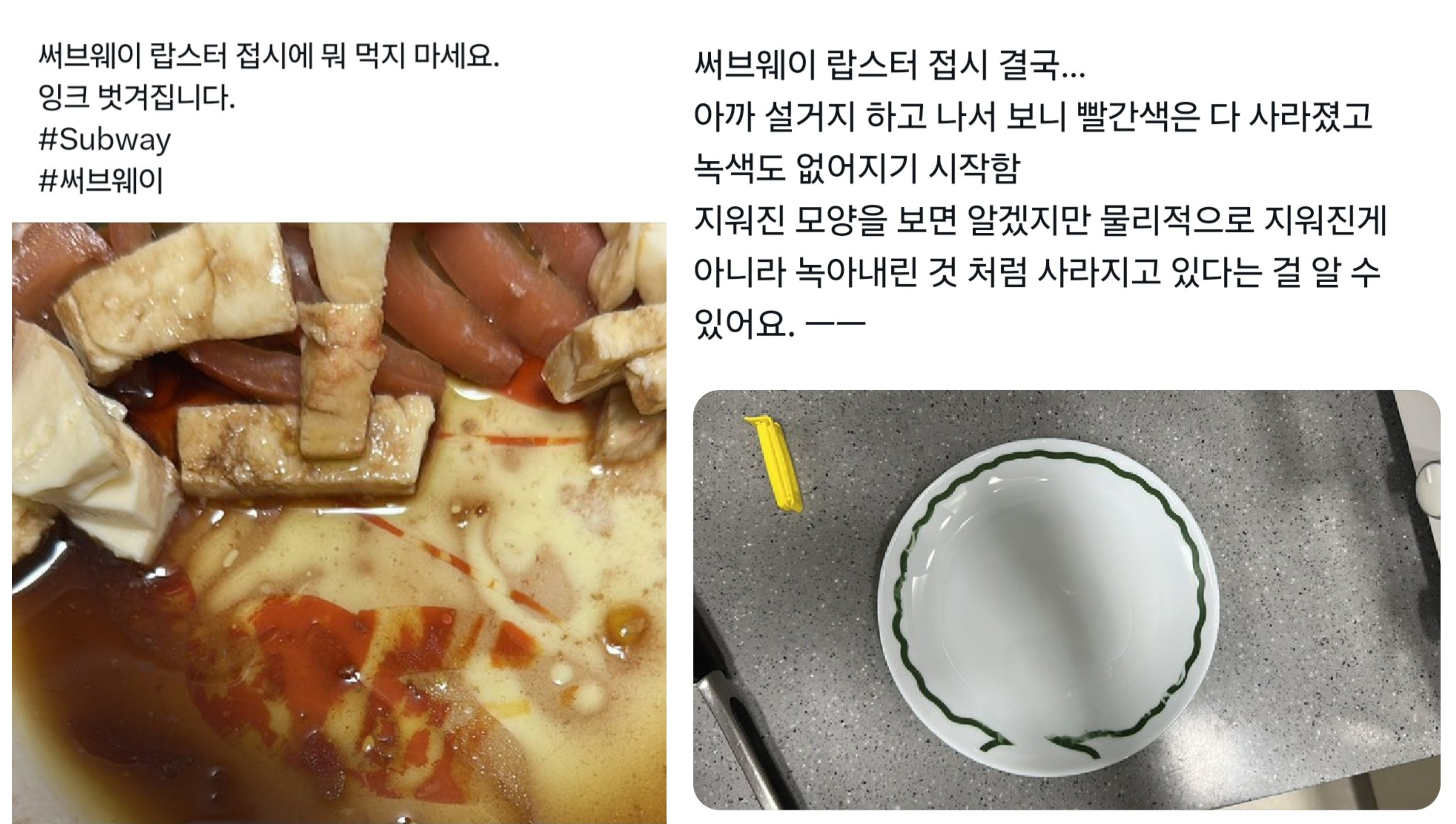 "음식에 잉크가 둥둥"…써브웨이 품질 논란 '랍스터 접시' 중국산이었다