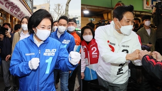 첫 주말 유세전…"쓰레기" vs "대역죄" 비방전 가열