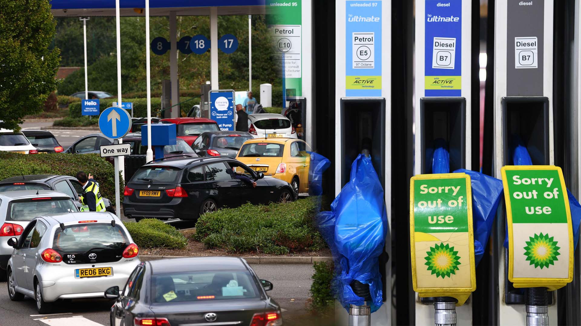 영국, 주유대란에 결국 군대 투입…주유소 27% 기름 바닥