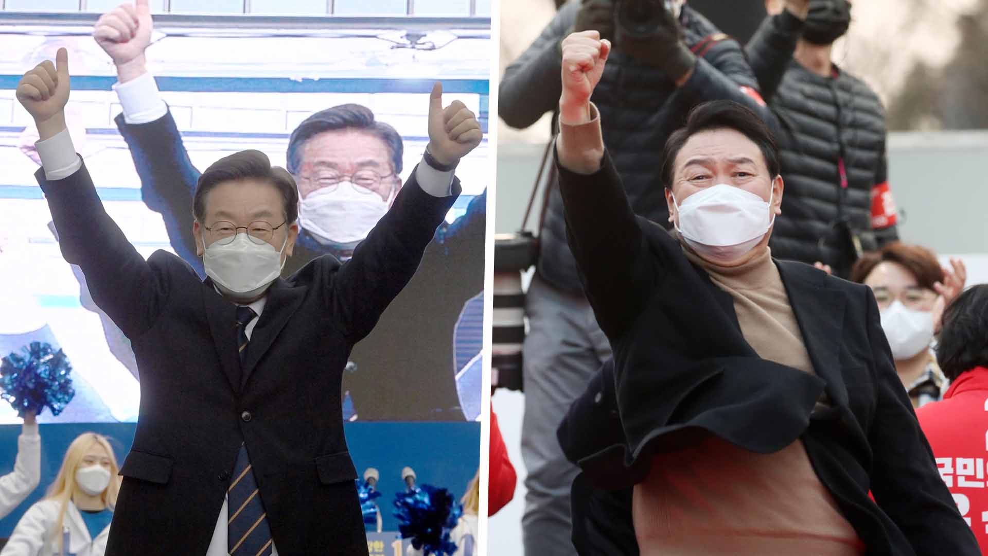 이재명, 경기 집중공략…윤석열, 안철수와 첫 공동유세