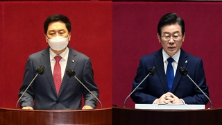 여야 대표 국회연설 대결…"정치 개혁" "국정 실패"