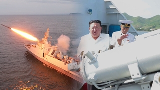 김정은, 해군 순항미사일 발사훈련 참관…한미연합연습 대응