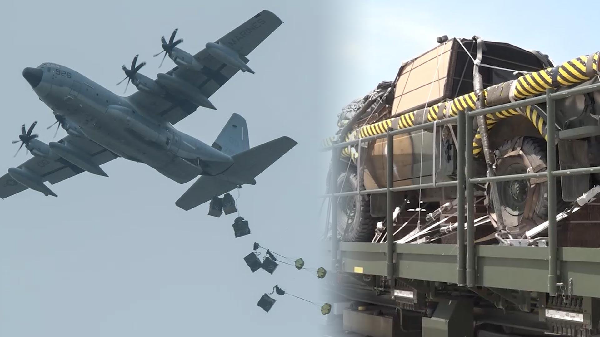 공중서 낙하산으로 화물·차량 투하…한미 온라인카지노 총판 벳위즈 공중 재보급 훈련