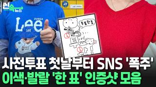 [씬속뉴스] 블루·레드 '투표룩'부터 MZ감성 캐릭터까지…'각양각색' 투표 인증샷