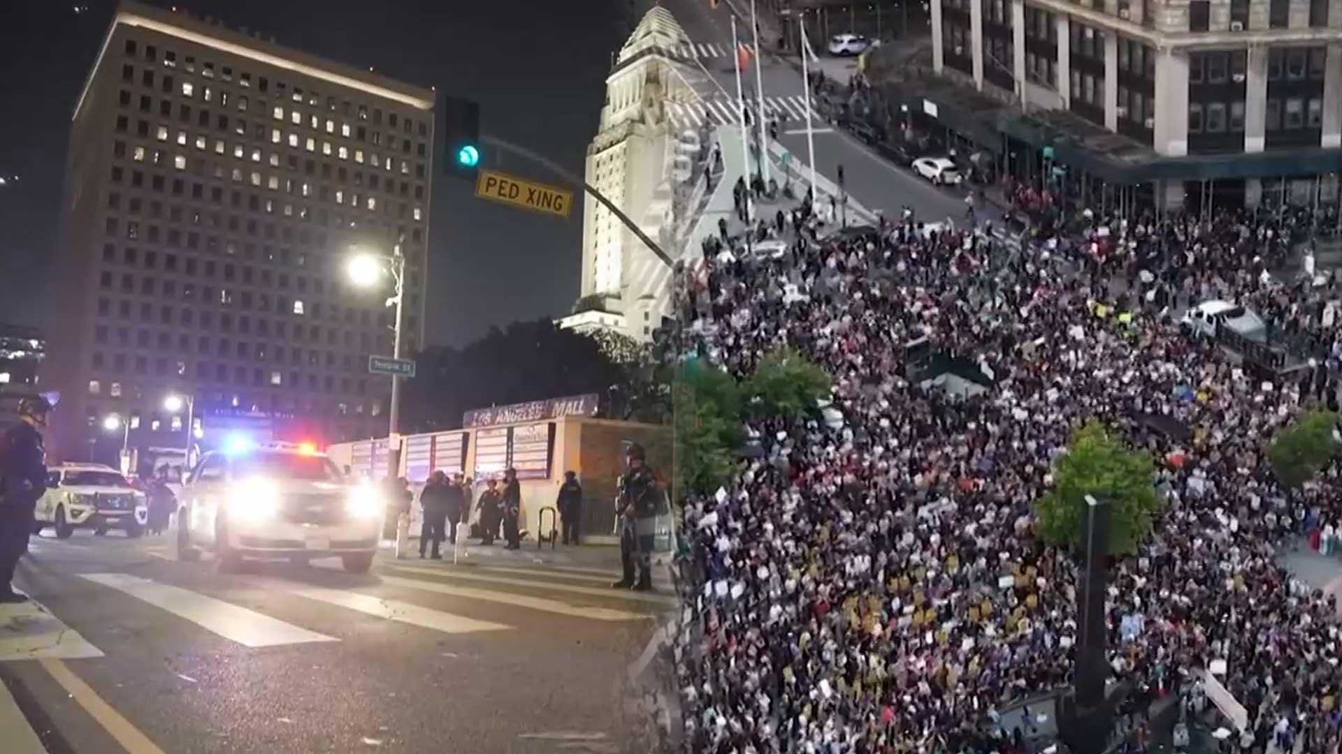 LA 시위, 통금 후 진정세…트럼프 반대 운동은 전국 확산