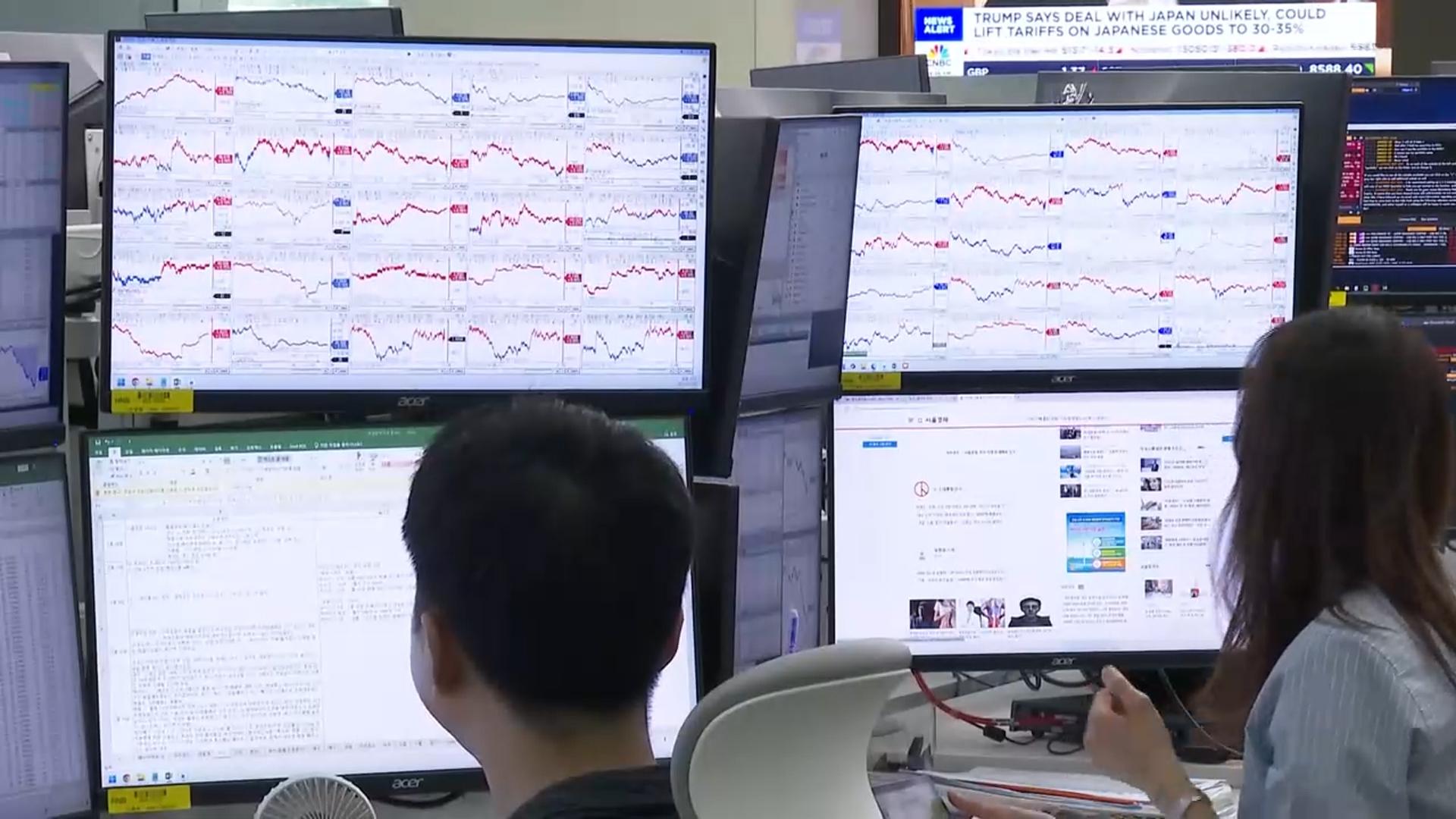 코스피, '관세 리스크' 재점화에 하락…외인은 '팔자'