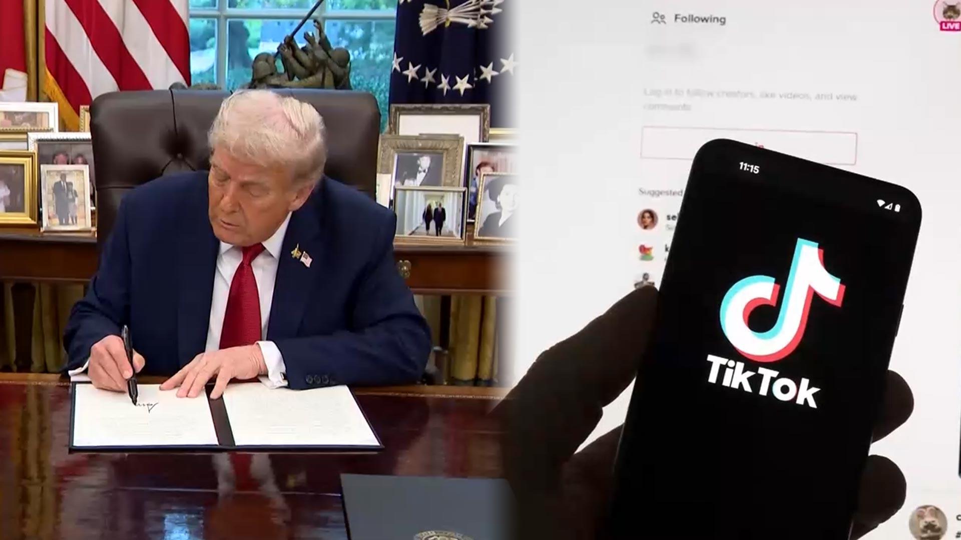 트럼프, '틱톡 인수' 행정명령 서명…"온라인카지노 불법 기업이 운영"