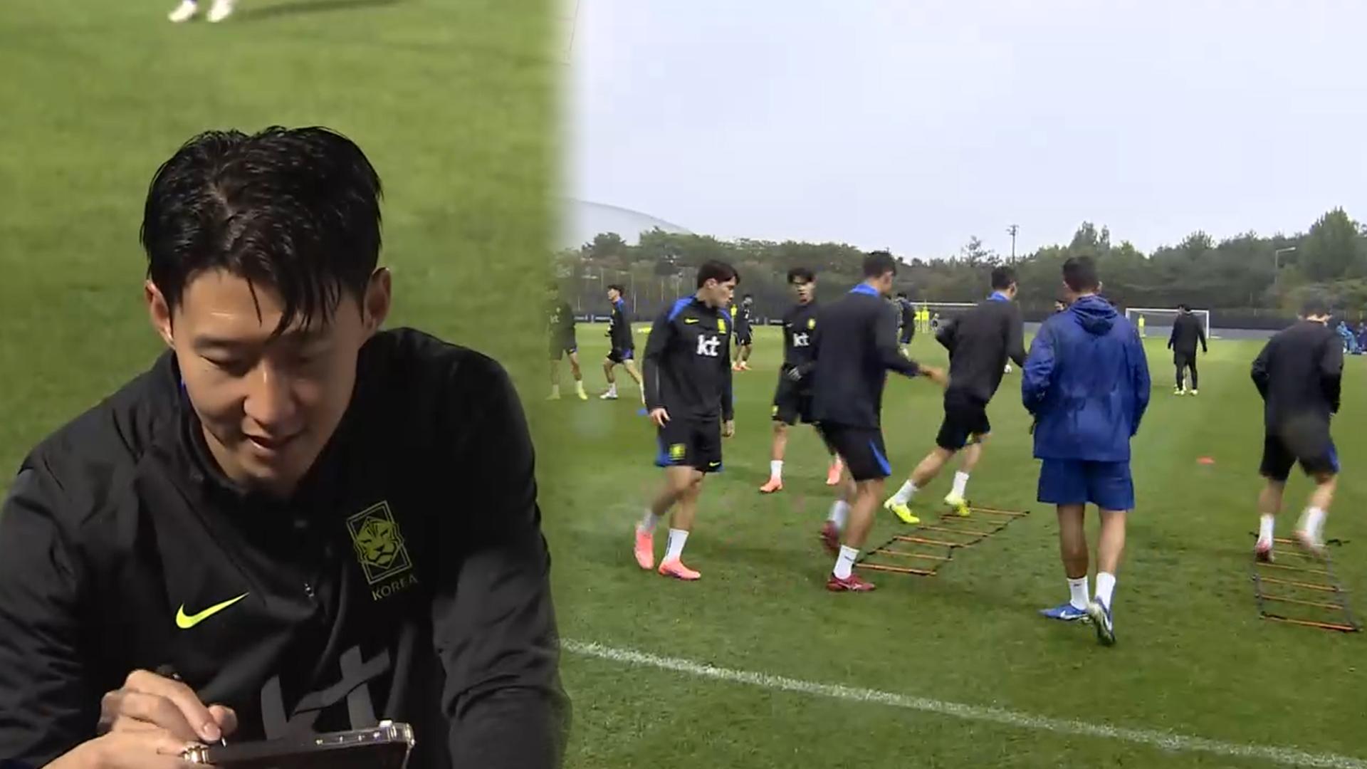 '손흥민도 합류' 홍명보호, 팬들 앞에서 완전체 훈련