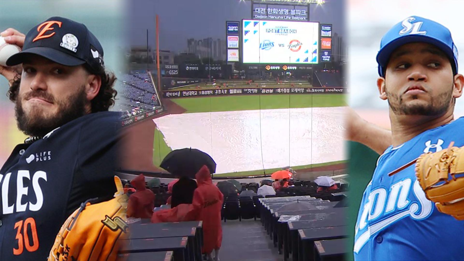 야속한 가을비에 하루씩 밀린 PO…폰세·가라비토 그대로 출격