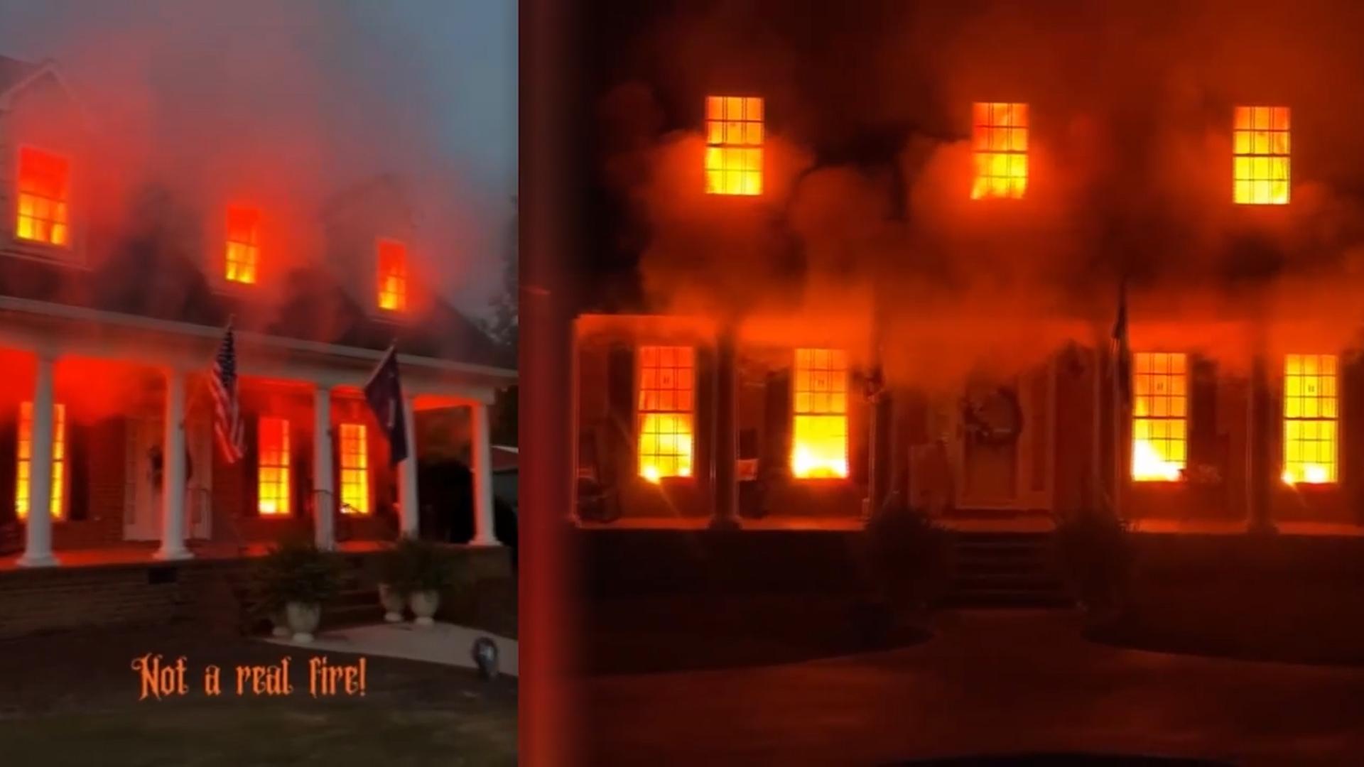 [지구촌톡톡] 불이야! 아닌가? 여럿 헷갈리게 만든 핼러윈 장식