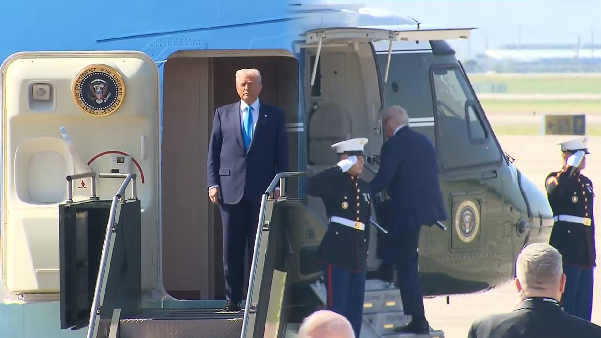 트럼프 온라인카지노 경찰 벳위즈 김해공항 도착…오늘 한미정상회담