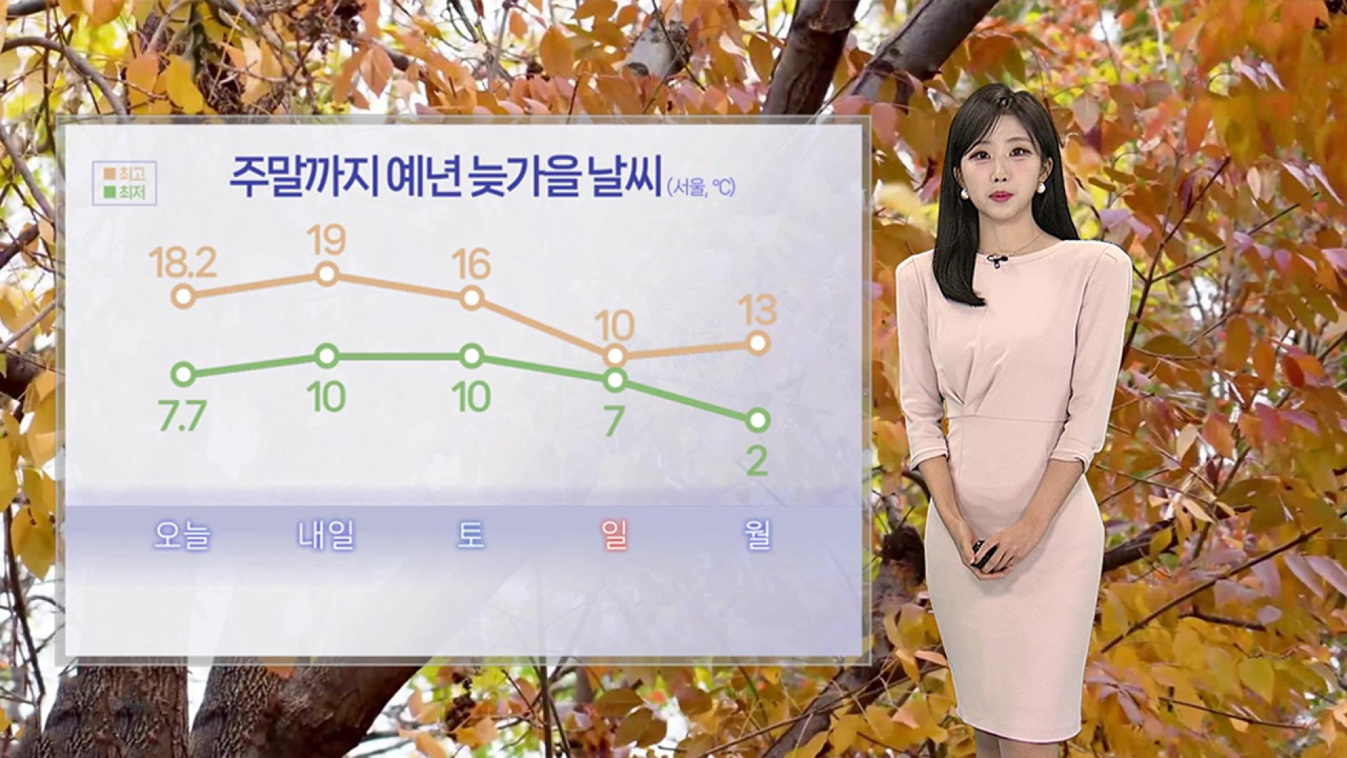 [날씨] 내일 밤~주말 곳곳 가을비…다음 주 다시 초겨울