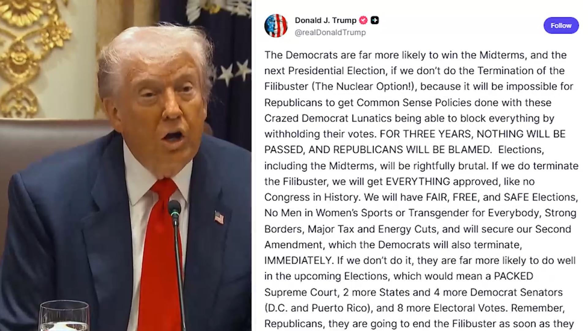 <em class='find'트럼프</em "필버 종결하고 온라인카지노 가입 끝내야…아니면 민주당 이겨"