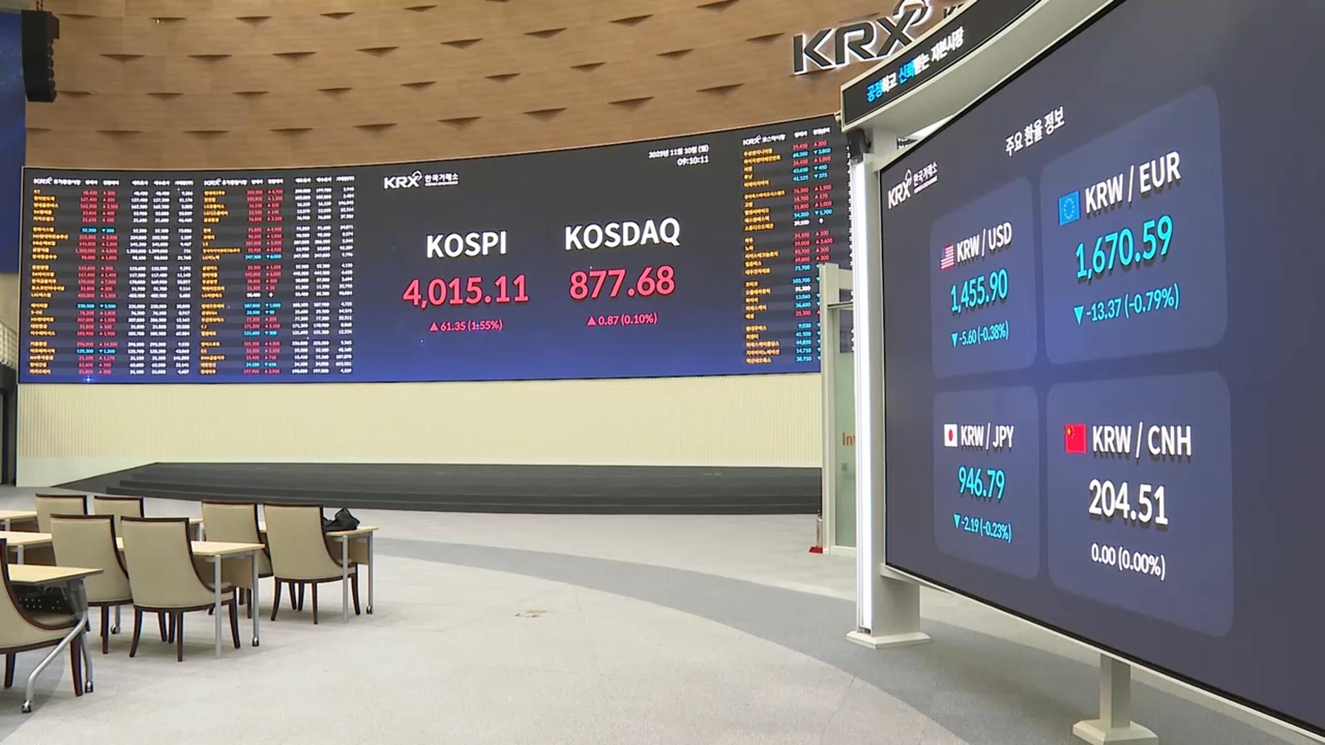 코스피, 장중 4천선 탈환…반도체주 온라인카지노 합법사이트세