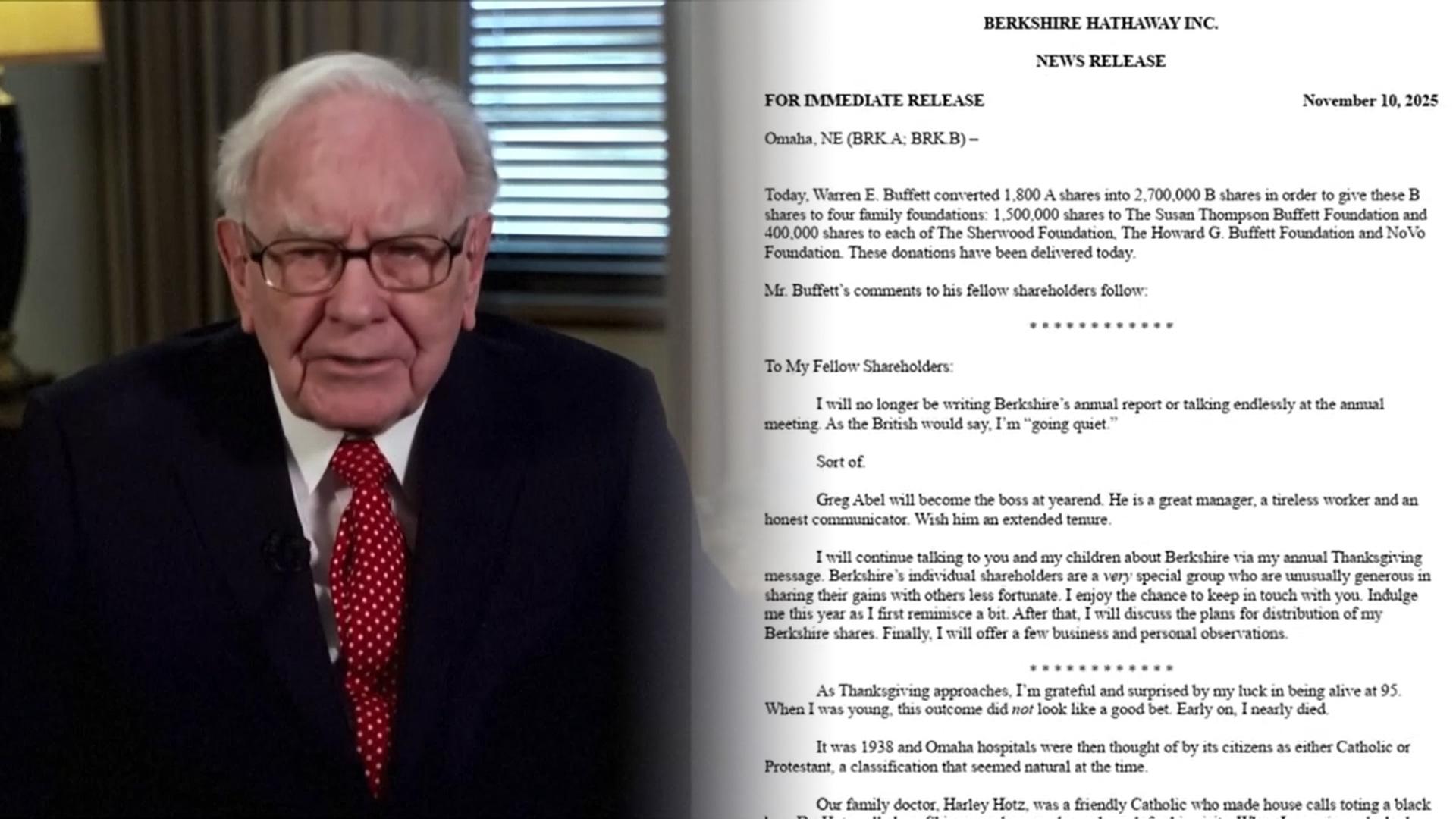 버핏, 마지막 서한서 '기부' 강조…인생 조언도