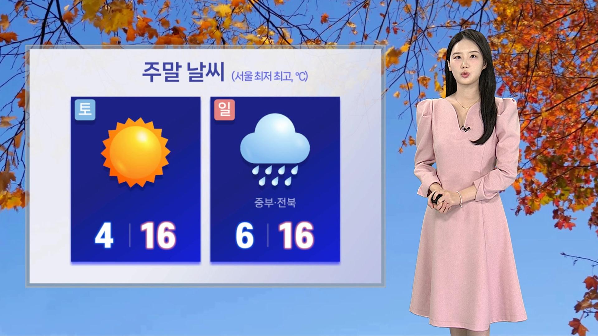 [날씨] 주말 온화한 날씨 이어져…월요일 급격히 추워져요