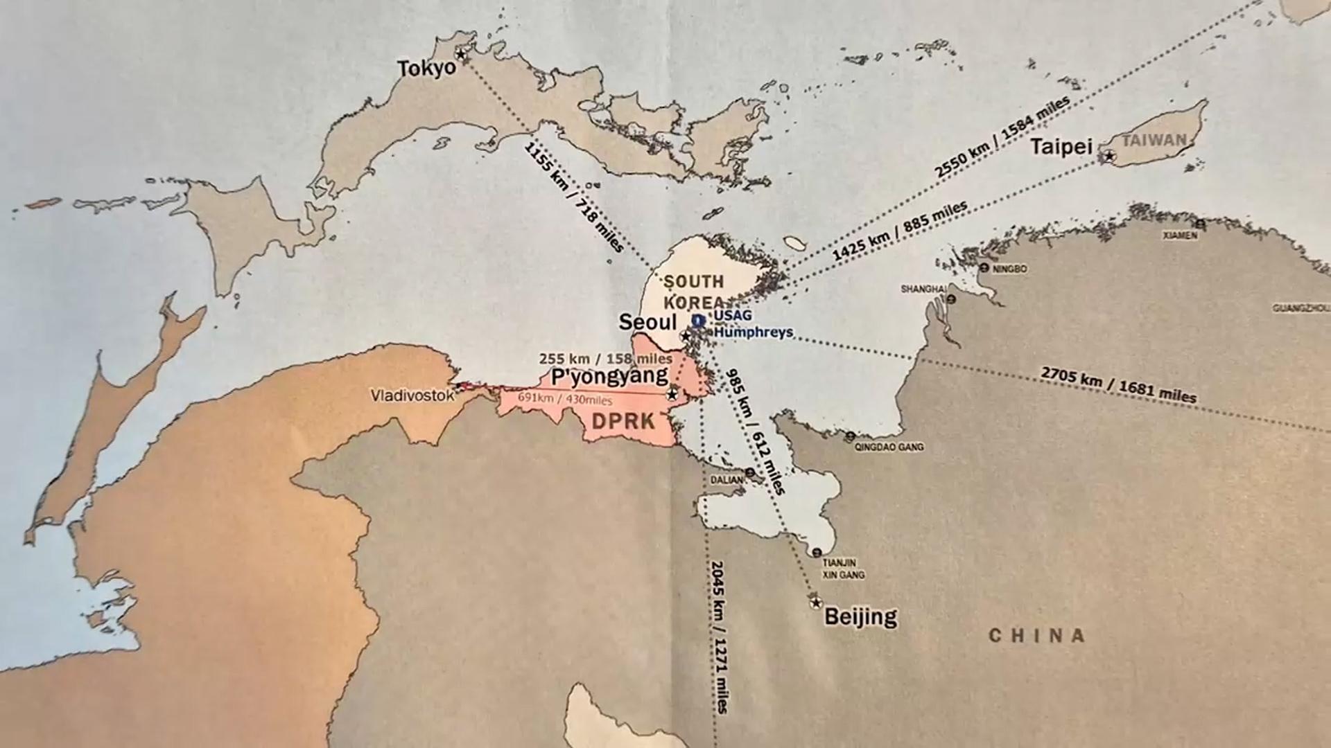 주온라인카지노 벌금 벳엔드군사령관, '뒤집힌 지도' 공개하며 "한반도는 전략 중심"