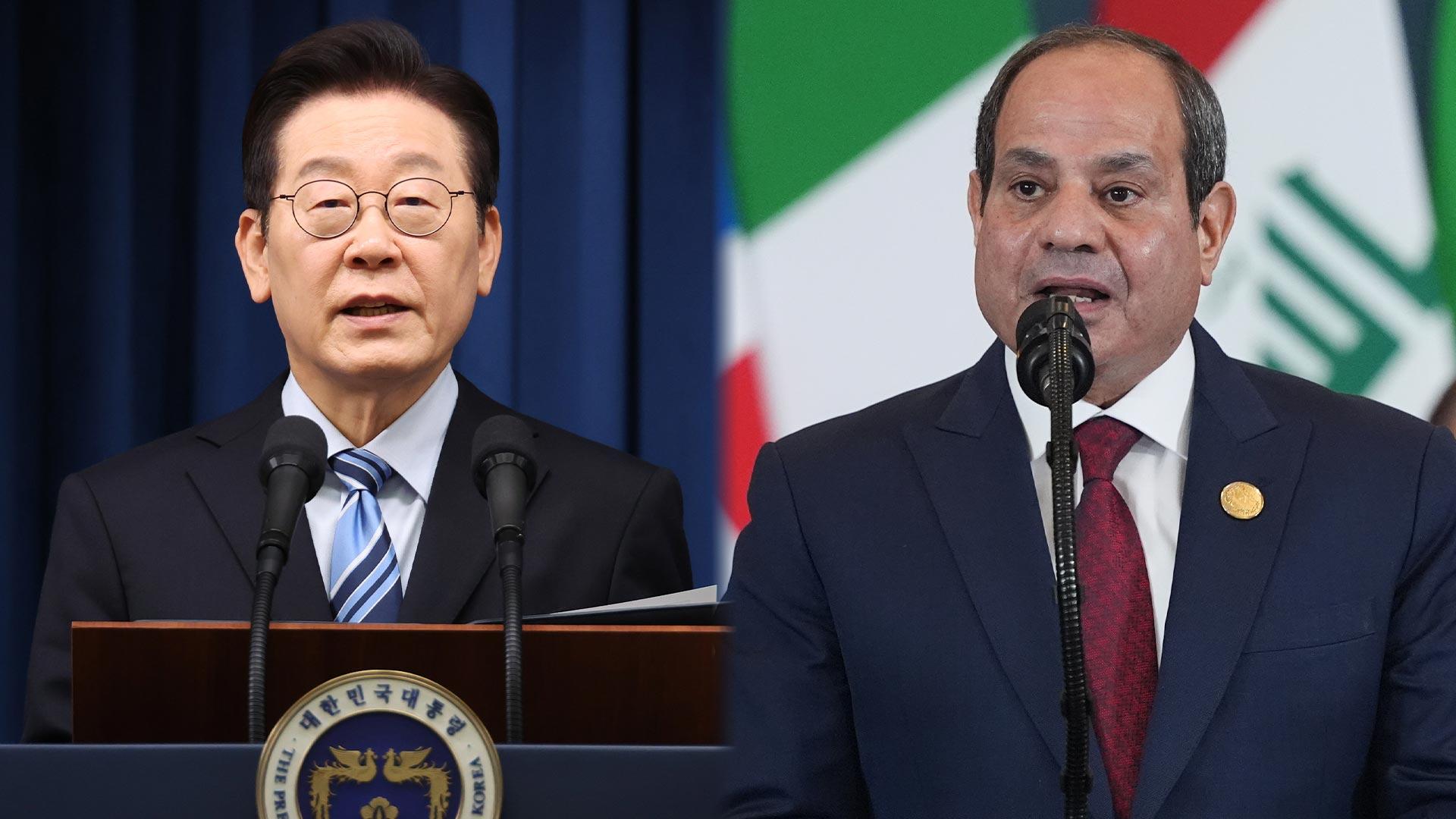 이 대통령, 두번째 순방지 이집트 도착…'중동구상' 주목