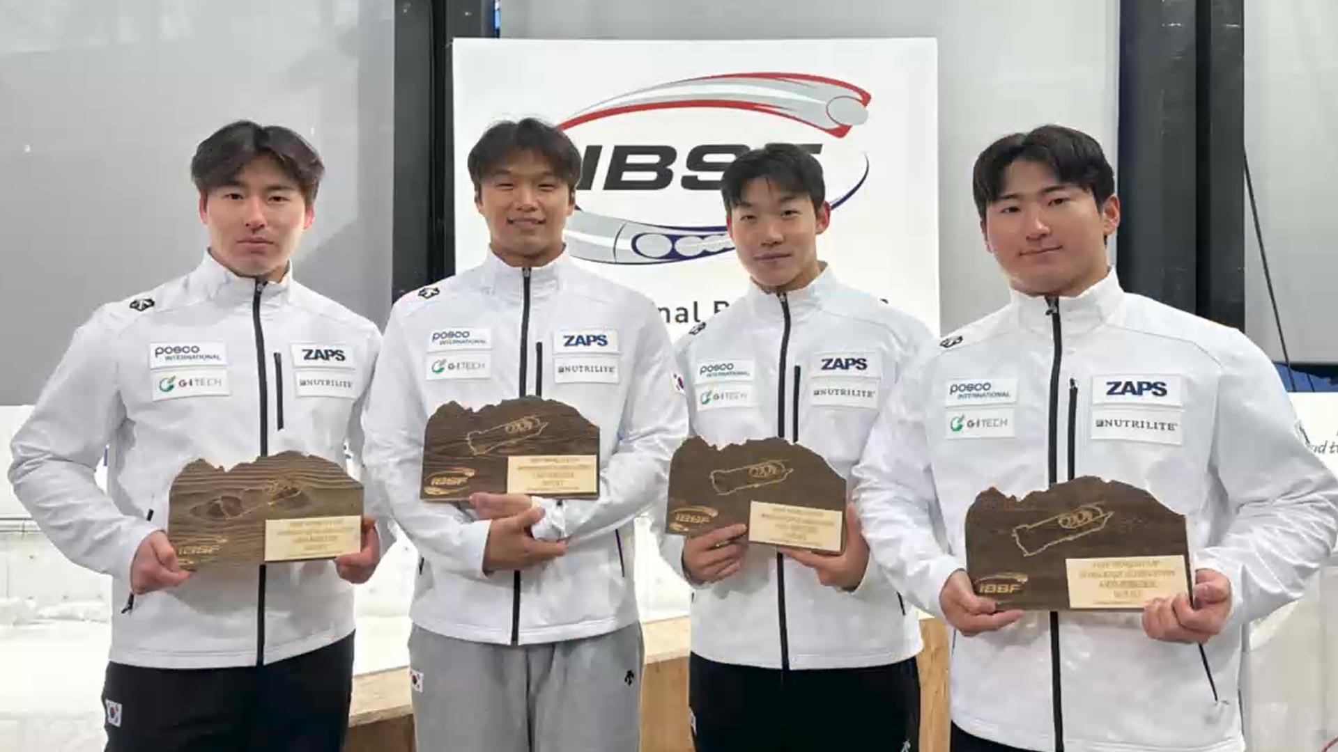 마틴게일배팅 4인승팀, 올림픽 트랙서 첫 월드컵 3위