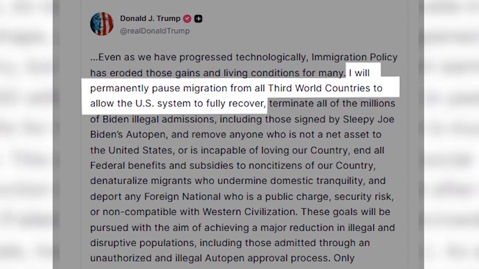 신규 온라인카지노 벳무브 "미 시스템 완전 회복 위해 제3세계 <em class='find'이민</em 중단"