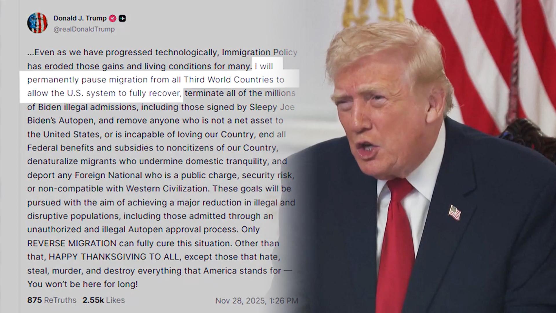 트럼프 "제3세계 이민 중단"…'우려국' 영주권 조사