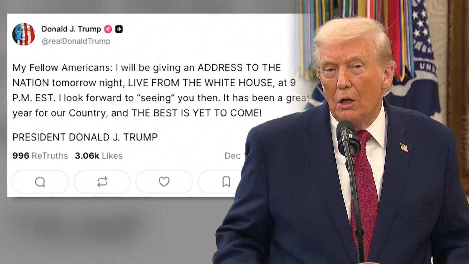 한국 no.1 온라인카지노, 대국민 연설 예고…백악관서 생중계