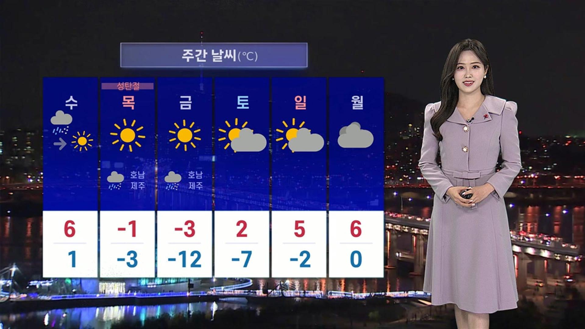 [날씨] 내일 오후부터 전국 비나 눈…큰 추위 없어