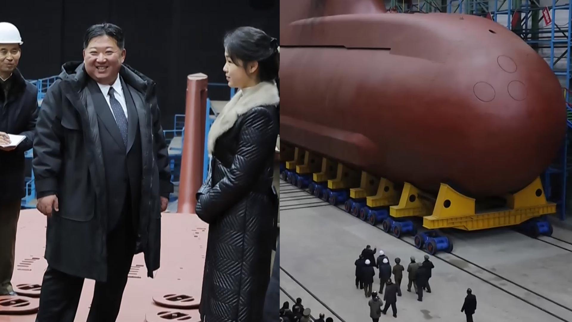 북, 핵잠수함 실물 첫 공개…"한국 핵잠 반드시 대응"