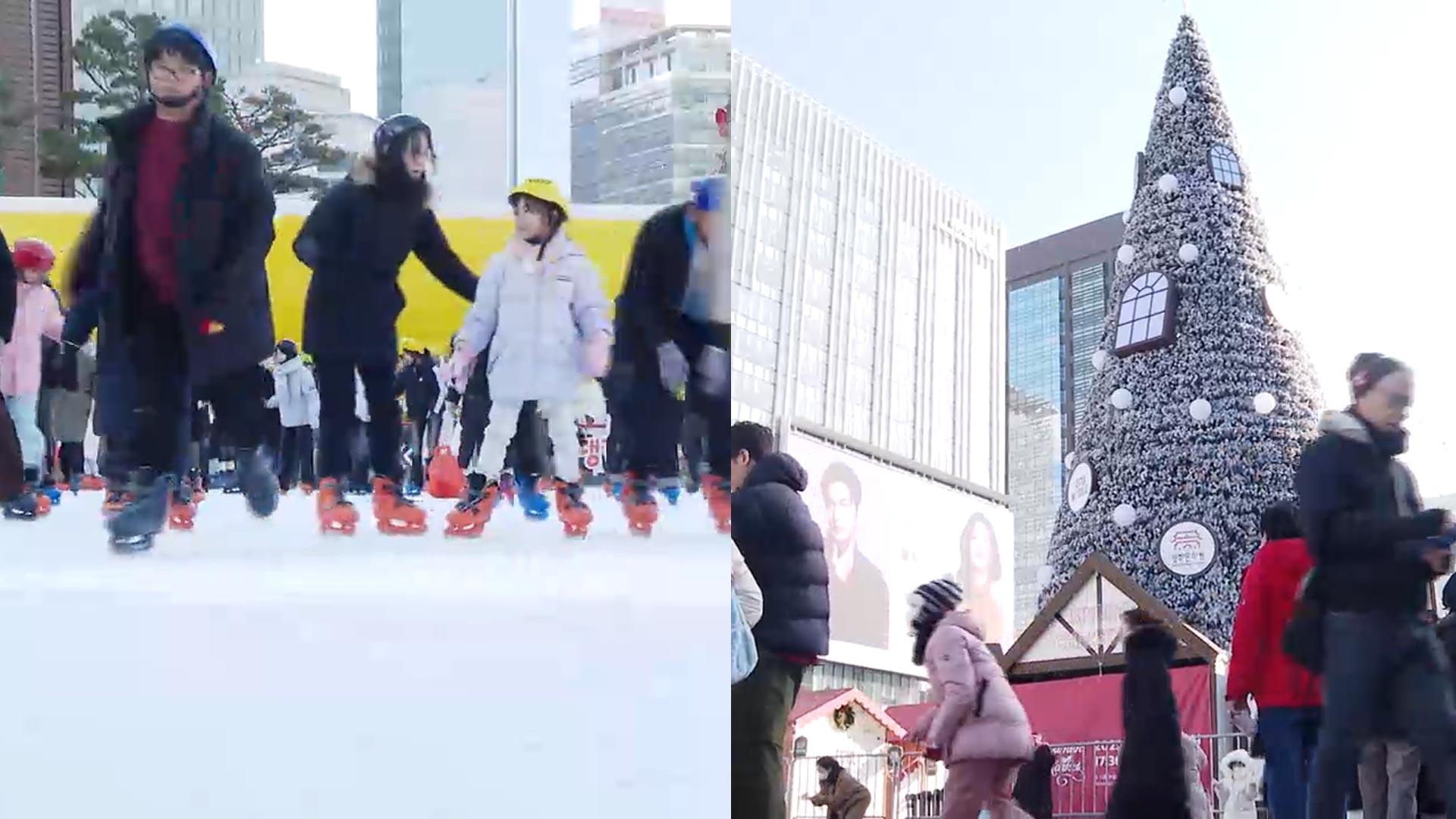 한파도 녹이는 크리스마스…명동·스케이트장 구름 인파