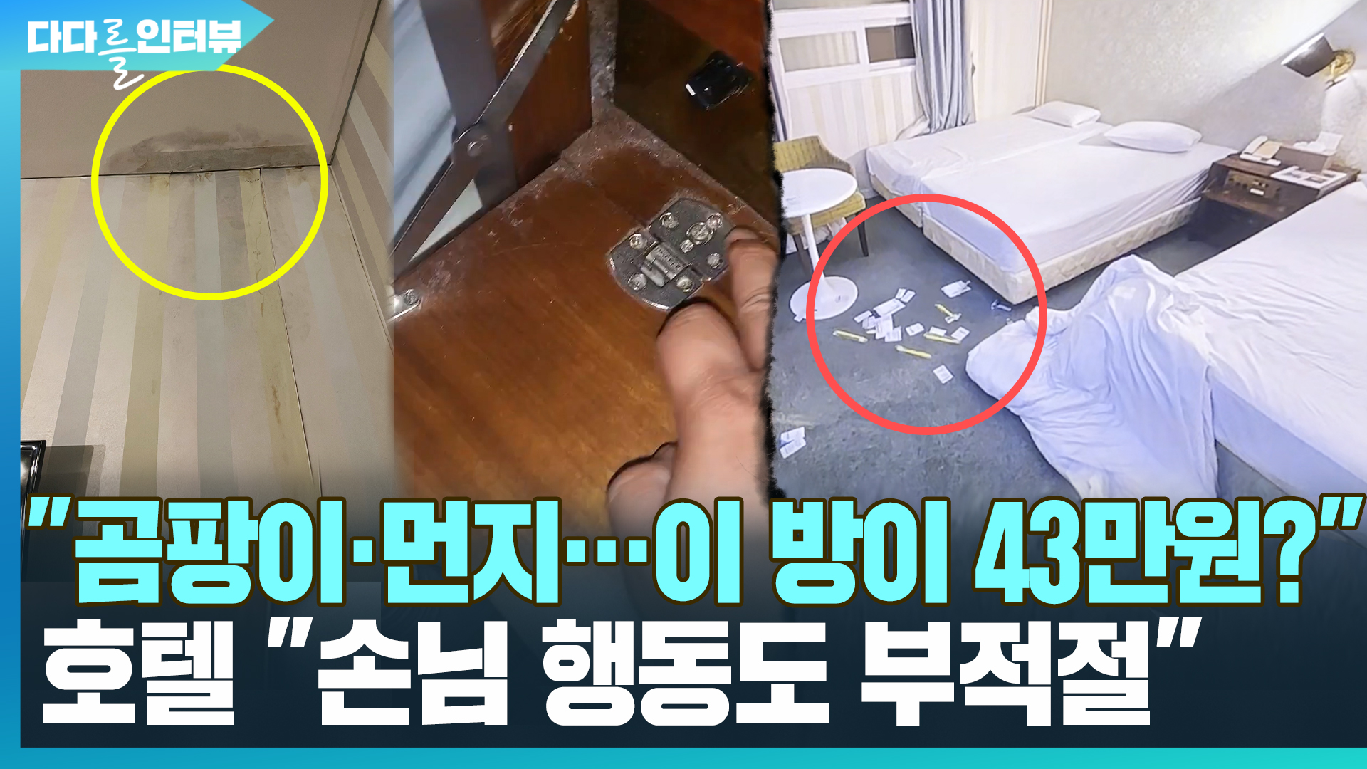 [다다를 이야기] "곰팡이·먼지, 이 방이 43만원?"…<em class='find'호텔</em "손님 행동도 부적절"