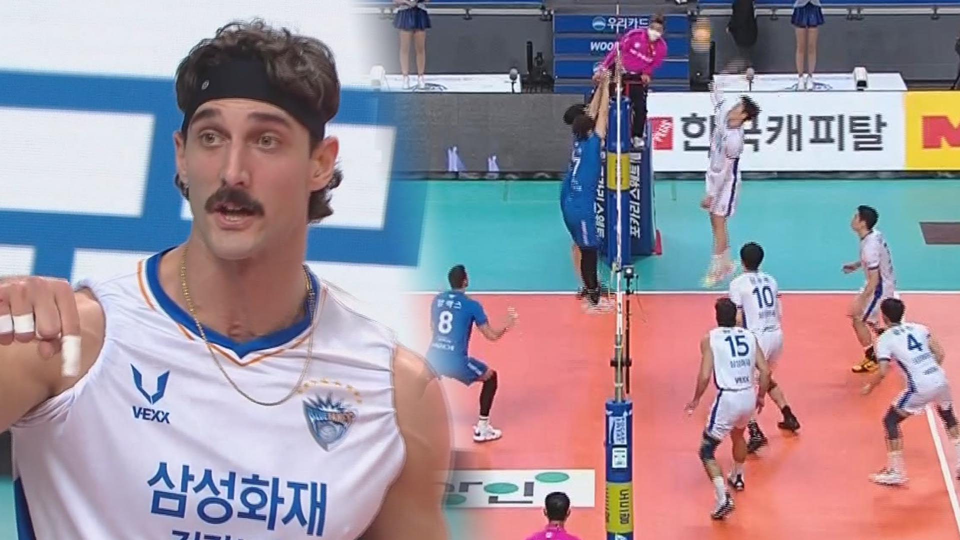 '러셀·황경민 펄펄'…삼성화재, 우리카드에 신승